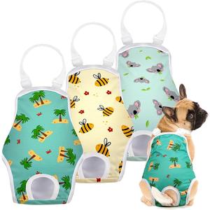 Jollywoods 2 Pack Washable Female Dog Diaper Onesie Sanitary Pantie with Adjustable Suspender, Reusable Fixed Doggie Diapers, Super Absorbent Leakproof for Small Toy Dog in Heat Cycle S