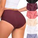 FINETOO 6 Pack Womens Seamless Underwear Full Coverage No Show Hipster Panties Sexy Stretchy Invisible Briefs Bikini Lingerie (L)