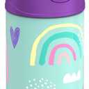 THERMOS FUNTAINER Water Bottle with Straw - 12 Ounce - Kids Stainless Steel Vacuum Insulated Water Bottle with Lid, Rainbows