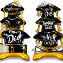 Jenaai 2 Pcs 37" Gold and Black Graduation Caps Foil Balloons Giant Self Standing Congrats Grad Diploma You Did It Theme Balloons for Class of 2026 Graduation Party Decoration Supplies