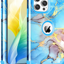 for iPhone 12 Pro Max Case,Three Layer Heavy Duty Shockproof Hybrid Hard Plastic Bumper Soft Silicone Rubber Drop Protective Cover Case for iPhone 12 Pro Max 6.7",Blue