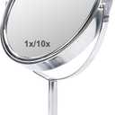 Schliersee 10X Magnifying Makeup Mirror, 8 inch Double Sided Tabletop Mirror, 1X/10X Magnification Standing Swivel Desk Mirror for Dresser Bathroom Bedroom, for Women Girl Gifts
