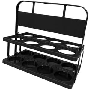 kowaku Soccer Water Bottle Carrier Foldable Rack Holds 8 Bottles Drink Holder Cup Holder for Football Bike Car Fitness Camping, Black