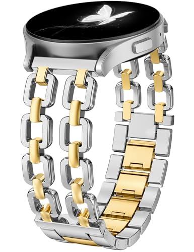 Wearlizer Metal Band Compatible with Samsung Galaxy Watch 7 6 5 4 FE Active 2 40mm 44mm/Watch 6 4 Classic 43mm 47mm 42mm 46mm/Watch 5 Pro 45mm Bands, 20mm Dressy Stainless Steel Chain Strap Women Wearlizer Metal Band Compatible with Samsung Galaxy Watch 7 6 5 4 FE Active 2 40mm 44mm/Watch 6 4 Classic 43mm 47mm 42mm 46mm/Watch 5 Pro 45mm Bands, 20mm Dressy Stainless Steel Chain Strap Women
