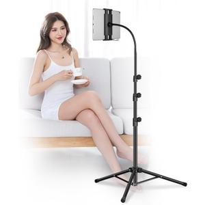 Ipad Tripod Stand, Gooseneck 65" Height Adjustable Floor Stand with 360° Rotating iPad Tripod Mount for iPhone,iPad pro,Kindle and All 4.512.9 Inch Tablet and Phone