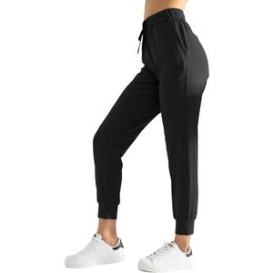 AJISAI Women's Joggers Pants Drawstring Running Sweatpants with Pockets Lounge Wear (Medium, Black)