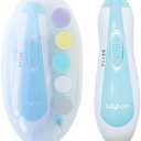 Infant Nail File Electric Includes 5 Interchangeable Heads with Low Noise Levels and LED Lights, Baby Nail Filer Electric Includes Carry Case
