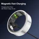 Smart Ring - Health and Fitness Tracker with Calories/Heart Rate/Blood Oxygen/Blood Pressure/Sleep Monitoring, IP68 Waterproof Pedometer for Exercise (Silver, #8)