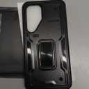 for Samsung Galaxy S23-5G Case with Tempered Glass Screen Protector,with Lanyard Strap[Military Duty Anti-Drop Shockproof Protection]with Magnetic Ring Kickstand,Black