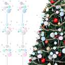 Jutom 6 Pcs Christmas Tree Picks Pastel Candy Cane Ornaments Bulk Red Green Pink White Striped Lollipop Decor for Xmas Tree Holiday Advent Calendar Home Decorations