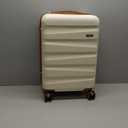 UKEIN Luggage Sets 3 Piece, Carry On Luggage 20In With Spinner Wheels,PC Hardside Suitcase Set with TSA Lock,Durable Carry On Suitcase With Travel Backpack for Men (Cream, 3 piece set (BP/20inch))