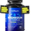 Magnesium 7 Complex Supplement Advanced with 7 Forms of Magnesium (Glycinate, Malate, Chelate, Aspartate, Orotate, Taurine, Citrate), Zinc, Vitamin D3 & Vitamin B6 for Sleep & Muscle, 60 Capsules, Exp 02/2029