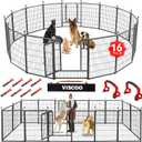 VISCOO Dog Playpen Outdoor, 16 Panels 40" High Metal Dog Fence with Gate, Pet Fence for Large/Small Dogs, Portable Dog Fence for RV Camping, Yard