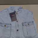 Astylish Women Button Down Denim Shirts Casual Long Sleeve V Neck Chambray Blouse Top