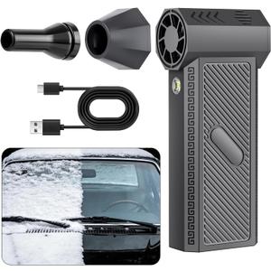 Snow Master Pro,Snow Master Pro LED Turbo Blower,Mini Turbo Snow Blower,3 Gear Adjustable Super Power Turbo Breeze Electric Blow (Light Black)