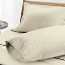 THREAD SPREAD 100% Egyptian Cotton Pillow Cases Queen Size Set of 2 - Luxury 1000 Thread Count Queen Pillow Cases (Ivory), Soft Cooling Sateen Weave Hotel Quality Egyptian Cotton Pillowcases