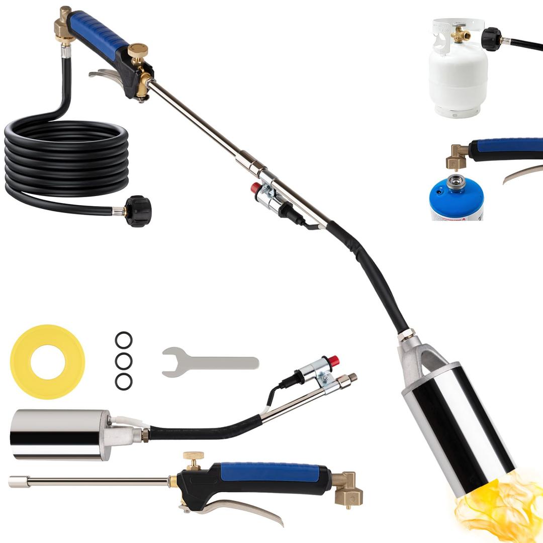 Propane Torch Weed Burner, Weed Torch Propane Burner for Outside, Blow Torch Gun for Propane Tank Weeds with 10FT Hose