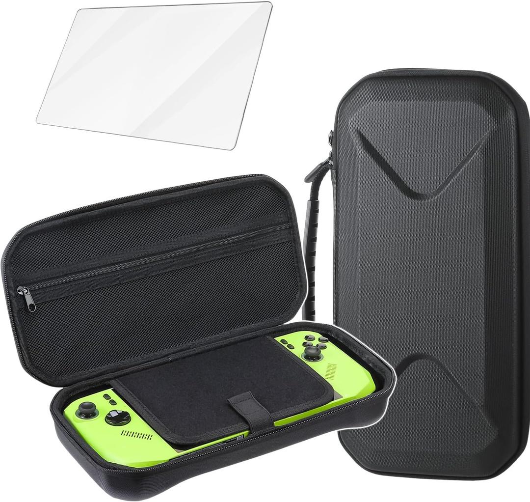 Digi-Tatoo 2in1 Carrying Case & Screen Protector Compatible with 2025 MSI Claw A8/ Claw 8 AI+ (8 inch), Shockproof Scratch-Proof Travel-Friendly Protective Hard Shell Suitcase - Black