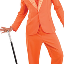fun shack Tuxedo Costume for Men – Orange – Funny 90s Movie Character Outfit for Halloween & Parties Size M
