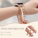 Lerobo Beaded Bracelet Band Compatible with Galaxy Watch 7/6/5/4/Active 2 40mm 44mm/Watch 4 Classic 42mm 46mm/6 Classic 43mm 47mm/5 Pro 45mm, Women Girl 20mm Handmade Fashion Stretchy Watch Band