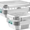 NEEBAKE 24 Pack Disposable Aluminum Pans with Lids Combo Set- 12 Large 9x13 Foil Pans Half Size & 12 Small 8x8 Tin Foil Baking Pans, Tin Trays Containers for Meal Prep, Food Cooking, Roasting, Heating