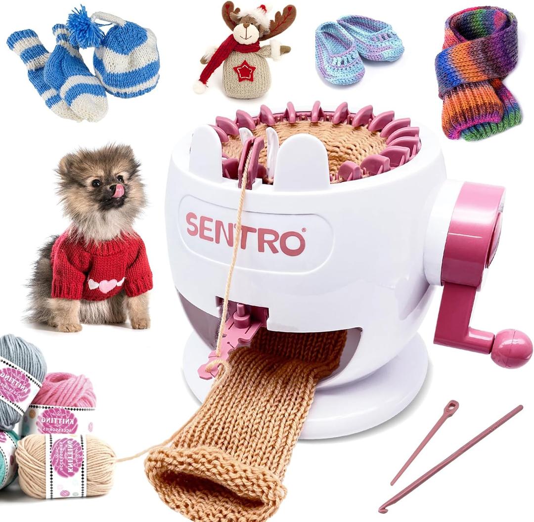 SENTRO 22 Needles Knitting Machine,Smart Weaving Loom,DIY Board Rotating Machines for Adults and Kids