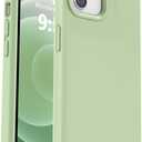 Vooii Compatible with iPhone 12 Case/iPhone 12 Pro Case, Liquid Silicone Upgrade [Soft Anti-Scratch Microfiber Lining] [Shockproof Drop Protection] Phone Case 6.1 inch - Matcha