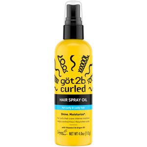 Got2b Curled Hair Spray Oil, 4oz, for curl types 3-4, curly and coily hair, helps control frizz and nourishes the scalp (4 Fl Oz (Pack of 1))