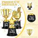 Lenwen 36 Pack Gold Trophy Award Bulk Star Thumbs up Trophy Awards Plastic Mini Golden Cup Back to School Gifts for Students Classroom Sports Soccer Football Game Winning Prize, 3 Styles