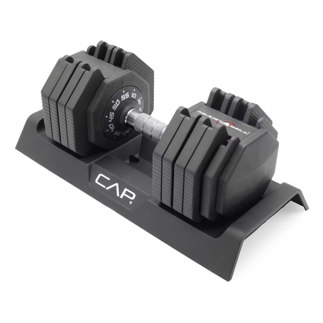 CAP Barbell 55lb Single Adjustable Dumbbell with Full Rotation Chrome Handle