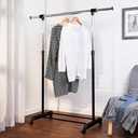 Honey-Can-Do Rolling Garment Rack with Adjustable Height and Width, Metal Clothes Rack, Heavy-Duty Organizer, Chrome