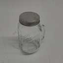 Mason Craft & More 1-Piece Glass Drinking Jars Tumblers Set with Handles Stainless Steel Lids, 16 oz