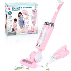 Kids Vacuum Cleaner Toy Set for Toddlers - 2PCS Toy Vacuum Sets for Toddlers 3+ Toddler Vacuum Toy That Works with Sound Effects, Baby Play Vacuum Pretend Role Play Household Housekeeping