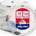 JOLLY CHEF       Soak Proof, Cut Proof, Heavy Duty Flower Printed Disposable Paper Plates for Everyday Use (140 Count (Pack of 1))