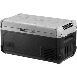 12V Car Refrigerator,32QT Portable Fridge Freezer with Blow Expansion Evaporator,-4~68 12/24V DC & 120-240V AC Freezer Cooler for Truck RV SUV Camping TravelReversible Door, 30l Gy