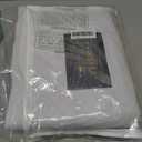 indistar Home Blackout Curtains Double Layer Solid Sheer Grommet Top Window Curtain Panel Pair, 52Wx63L,Greyish White