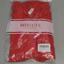 Missufe Women's Sleeveless Spaghetti Strap Ruched Bodycon Sundress Summer Casual Mini Cami Dress (Large, Red)