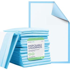 Dynarex Disposable UnderPad, 17" x 24", 22g, 100 Count, Medical-Grade Incontinence Bed Pad to Protect Sheet, Mattresses, and Furniture