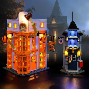 Vaodest LED Light for Lego 76422 Diagon Alley: Weasleys' Wizard Wheezes Set,Design and Configuration Compatible with Model 76422(LED Light Only, Not Building Block Kit)