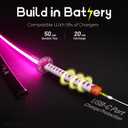 RENGENG Light Up Sword, 40 Inches Rechargeable Plastic Replica with Belt & Stand, Sword with Original Texture