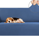 KEKUOU Stretch Loveseat Sofa Cover Slipcover, Couch Covers for 2 Cushion Couch Sofa (55"-79") Furniture Protector Sofa with Elastic Bottom for Kids, Dog.  (Medium, Charcoal)