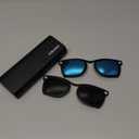 2Pcs Polarized Clip for Ray-Ban Meta Wayfarer RW4008 & Gen 2 RW4012 Large Smart Glasses, Discoloration Clip-on for RayBan Meta Wayfarer Gen 2 Protect Your Eyes, Cool and Fashion (Silver, Blue)