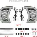 HDBUBALUS Motorcycle Headlight Vent Accent Turn Signal LED Indicator Side Lights For Harley Road Glide FLTRX 2015-2023 (Clear Lens)