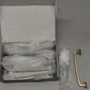 Amerdeco 10 Pack Champagne Bronze Cabinet Pulls - 5 Inch(128mm) Hole Center Cabinet Hardware for Bathroom & Dresser
