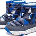 HOBIBEAR Boys Girls Toddler Snow Boots Waterproof Slip Resistant Outdoor Winter Shoes(Toddler/Little Kids/Big Kids) (8.5 Toddler, Blue/Black)