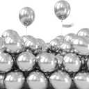 PartyWoo, 50pcs Silver Metallic Balloons, 5inch, Balloon Garland or Arch, Women, Unisex, Birthday, Wedding Decorations