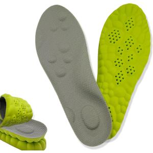 4D Cloud Massage Shoe Insoles for Women Men, Memory Foam Insoles with Arch Support for All-Day Comfort(Green, Men 8 / Women 9)