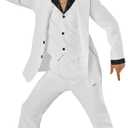 Morph Saturday Night Disco Costume Men 70s White Leisure Suit for Men 70s Fever Outfit Halloween Costumes For Adults (Large)