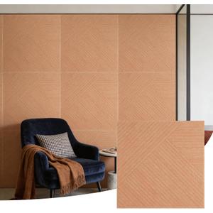 6 Pack Acoustic Wall Panels 23.6" Self-Adhesive Wood Grain Sound Panels | Large 23.6" Self-Adhesive Acoustic Panels, Wood Grain, Noise Reduction, Flame Retardant, Triangle Log Light for Home & Studio