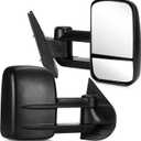 Youxmoto Towing Mirrors fit for 07-13 For Chevy GMC; 2008-2013 Silverado Sierra 1500 2500HD 3500 / Suburban/Avalanche/Yukon Pickup Truck Mirrors, Manual Folding&Telescoping; Black